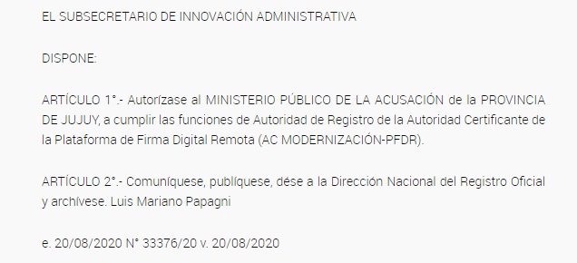 Boletín Oficial FDR
